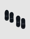 Two pairs of Cozy Earth Essential Ankle Socks in black are shown on a light gray background; each pair features "COZY" and "EARTH" in white lettering, both with matching style. |Color:Black
