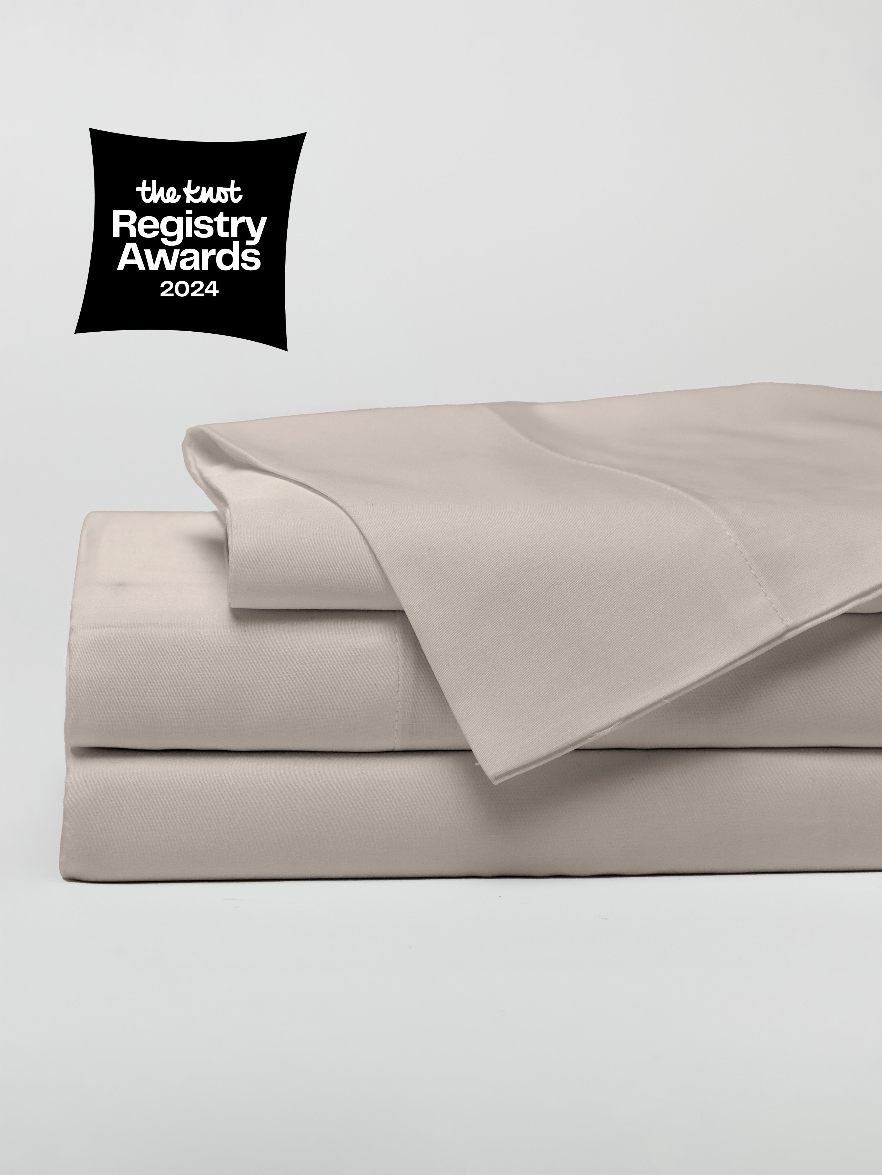 Driftwood sheet set folded with a white background |Color:Driftwood