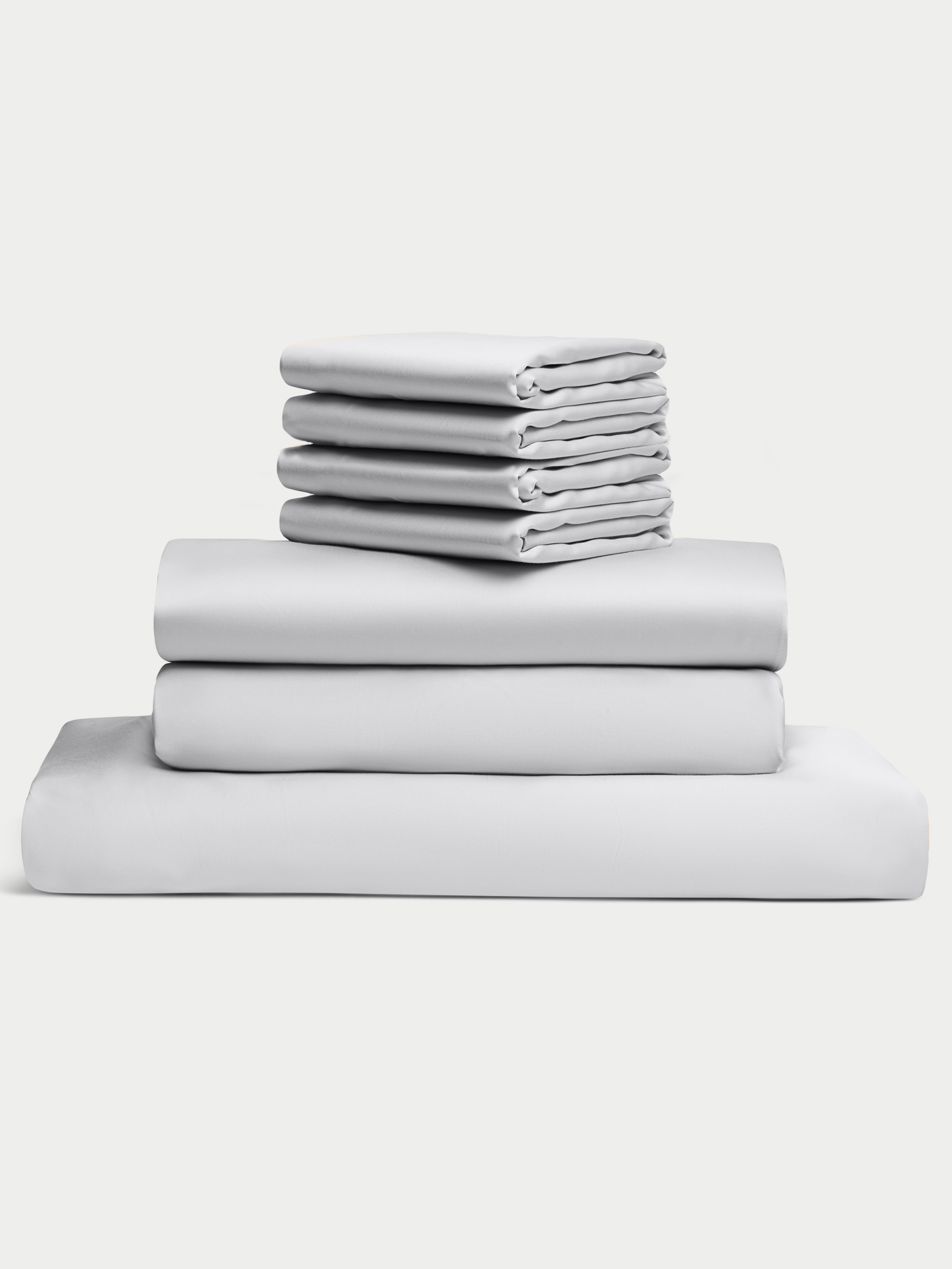Light grey bedding bundle stacked with white background |Color:Light Grey