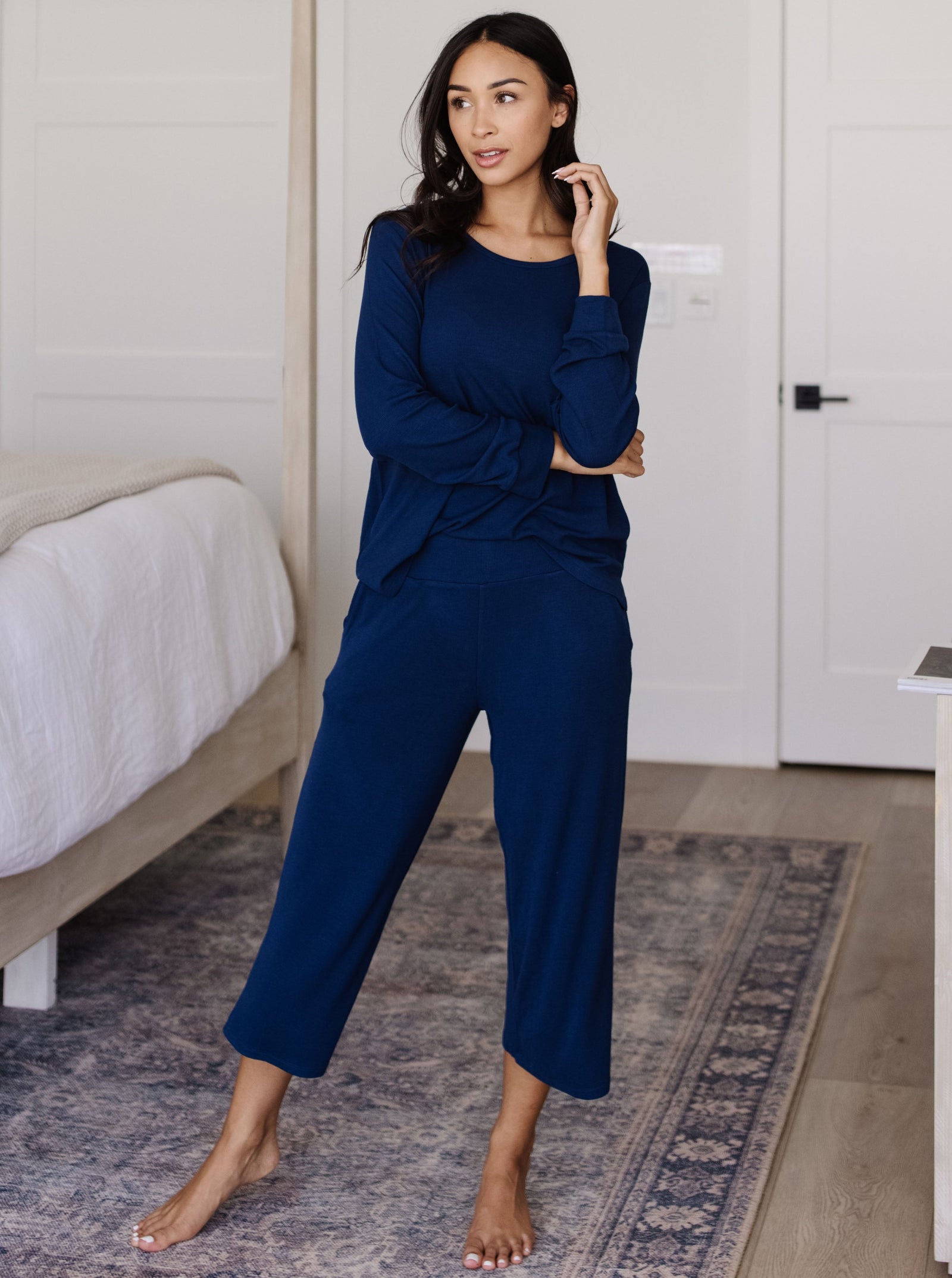 Bamboo Capri Pyjamas Capri Style Pajama Sleepwear Wide Leg