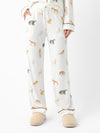 Woman wearing Women's Stretch-Knit Bamboo Pajama Pant in Woodland Creatures Ivory |Color:Woodland Creatures Ivory