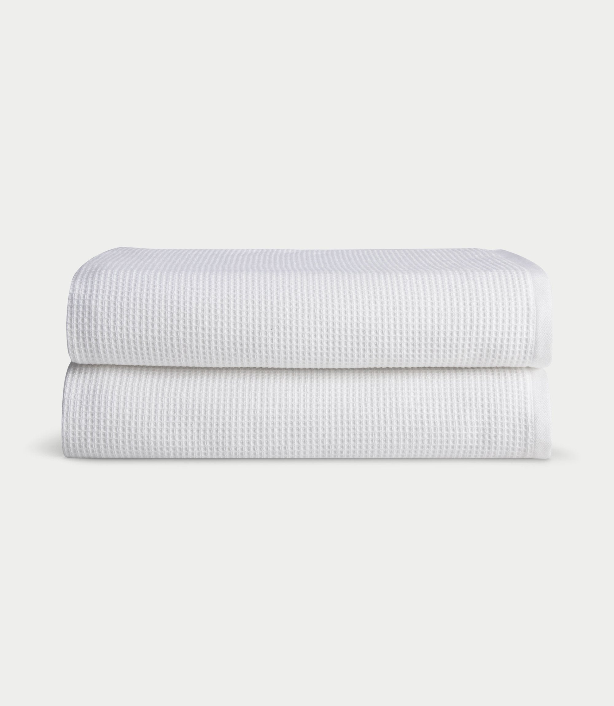 Waffle Bath Sheets in the color White. Photo of Waffle Bath Sheets taken with white a background. |Color:White