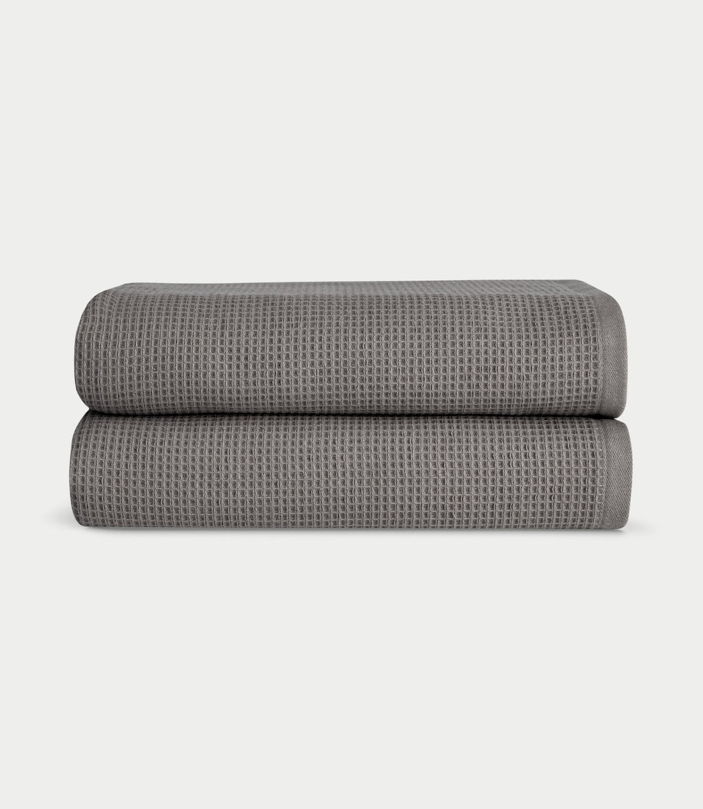 Waffle Bath Towels (Light gray)