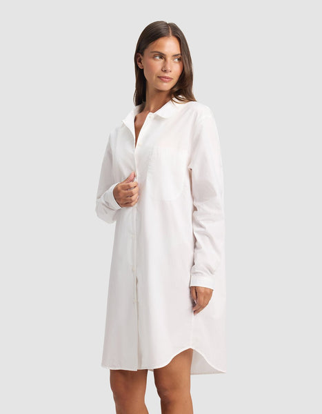Women's Sutton Sleep Dress in White (Size: Small) - Cozy Earth Women's Sutton Sleep Dress in White (Size: Small) - Cozy Earth