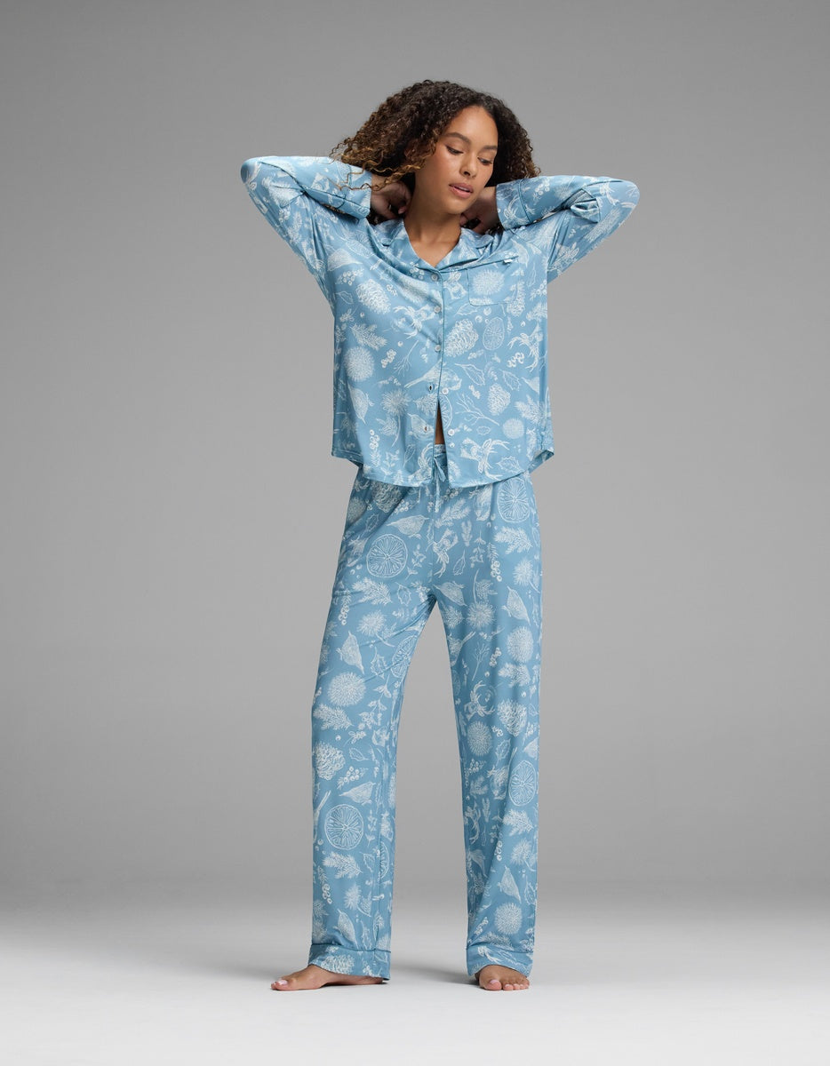 Women's Bamboo Stretch-Knit Long Sleeve Pajama Set