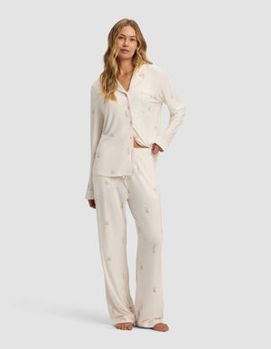 Women's Bamboo Stretch-Knit Long Sleeve Pajama Set