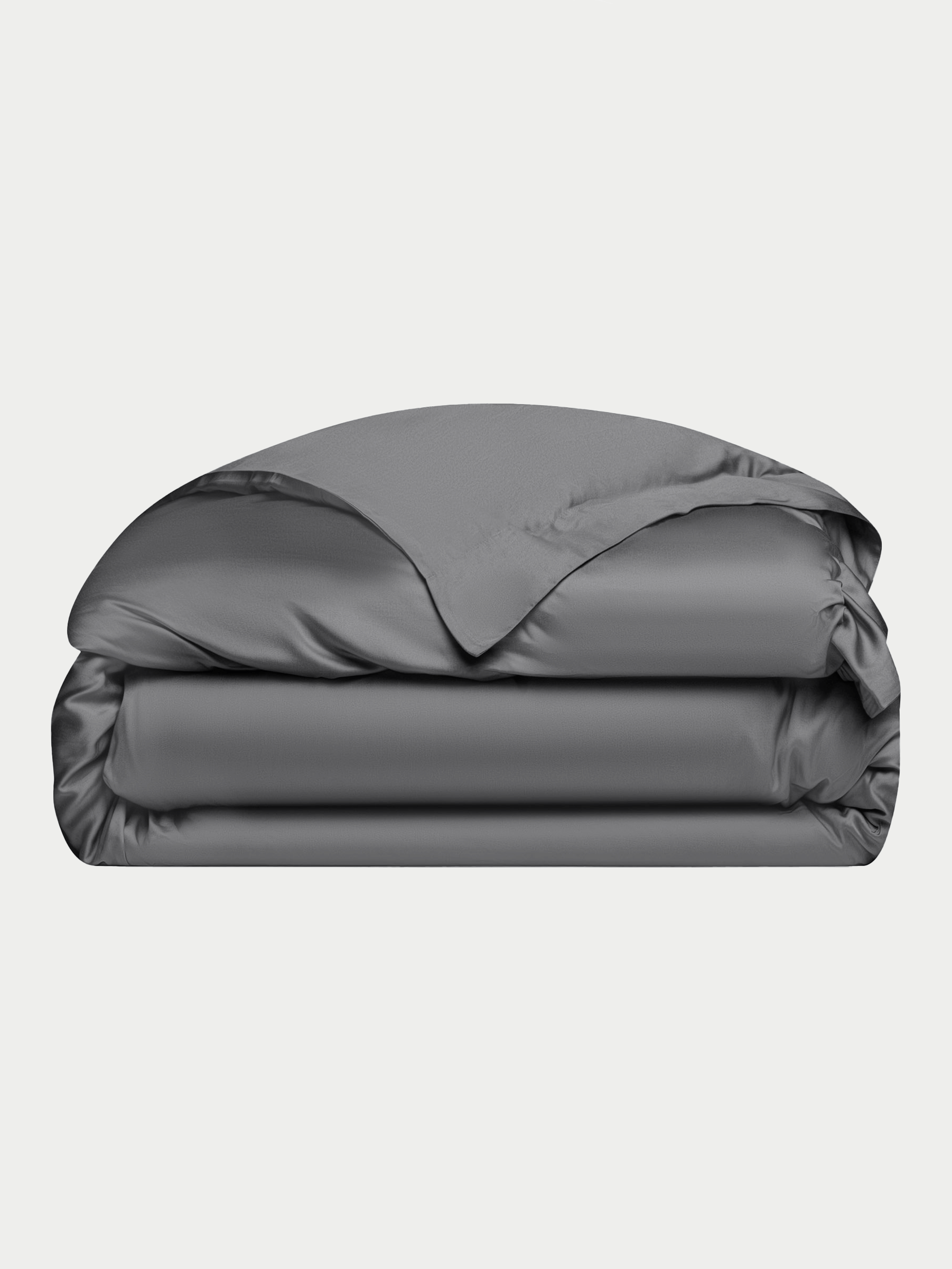 Charcoal duvet cover with white background 