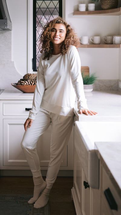 Woman in Cozy Earth loungewear