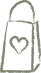 Gift bag icon with a heart on it