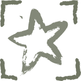 An icon of a star framed by four corners of a box