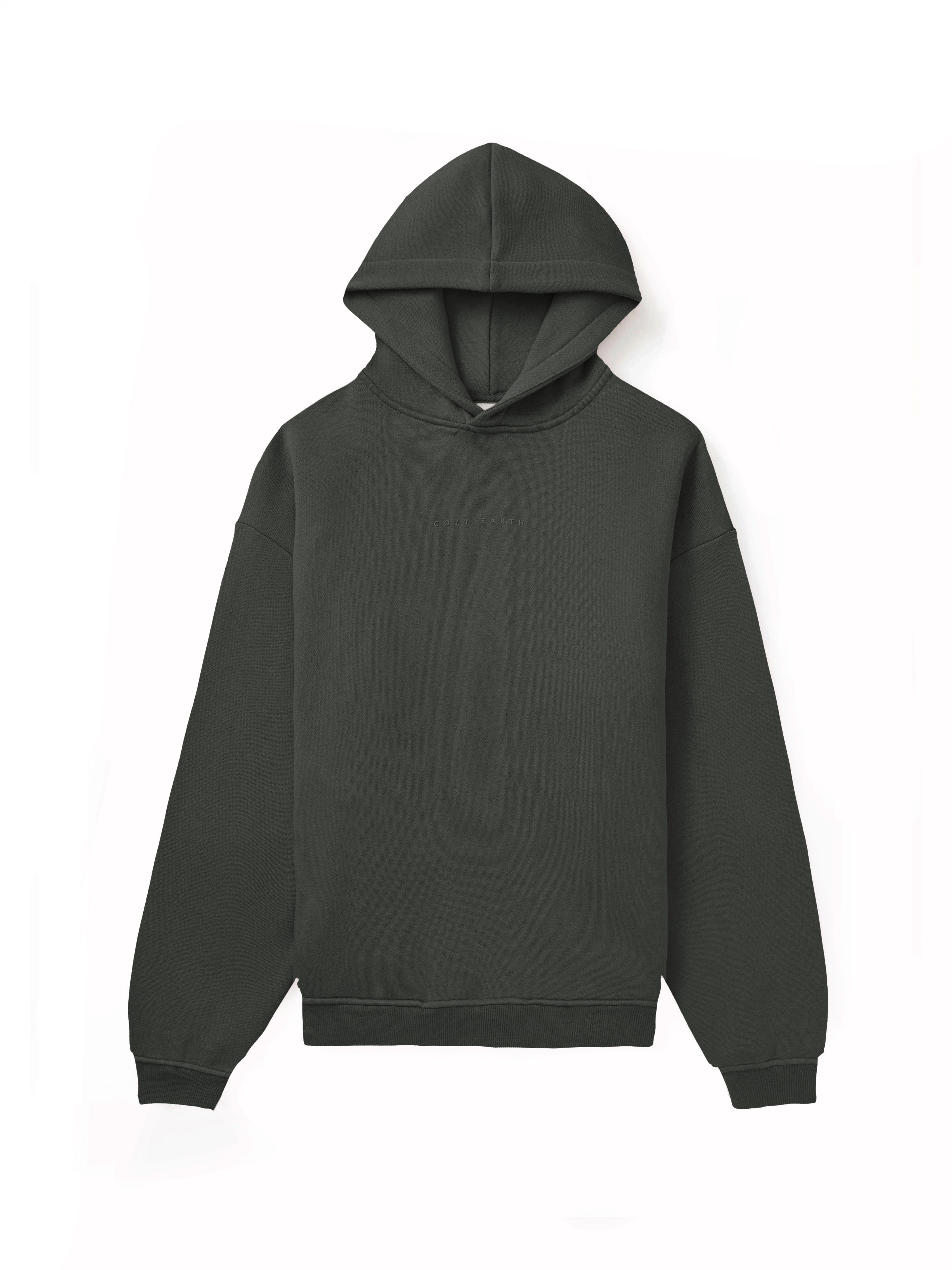 Flat lay of storm cityscape hoodie 