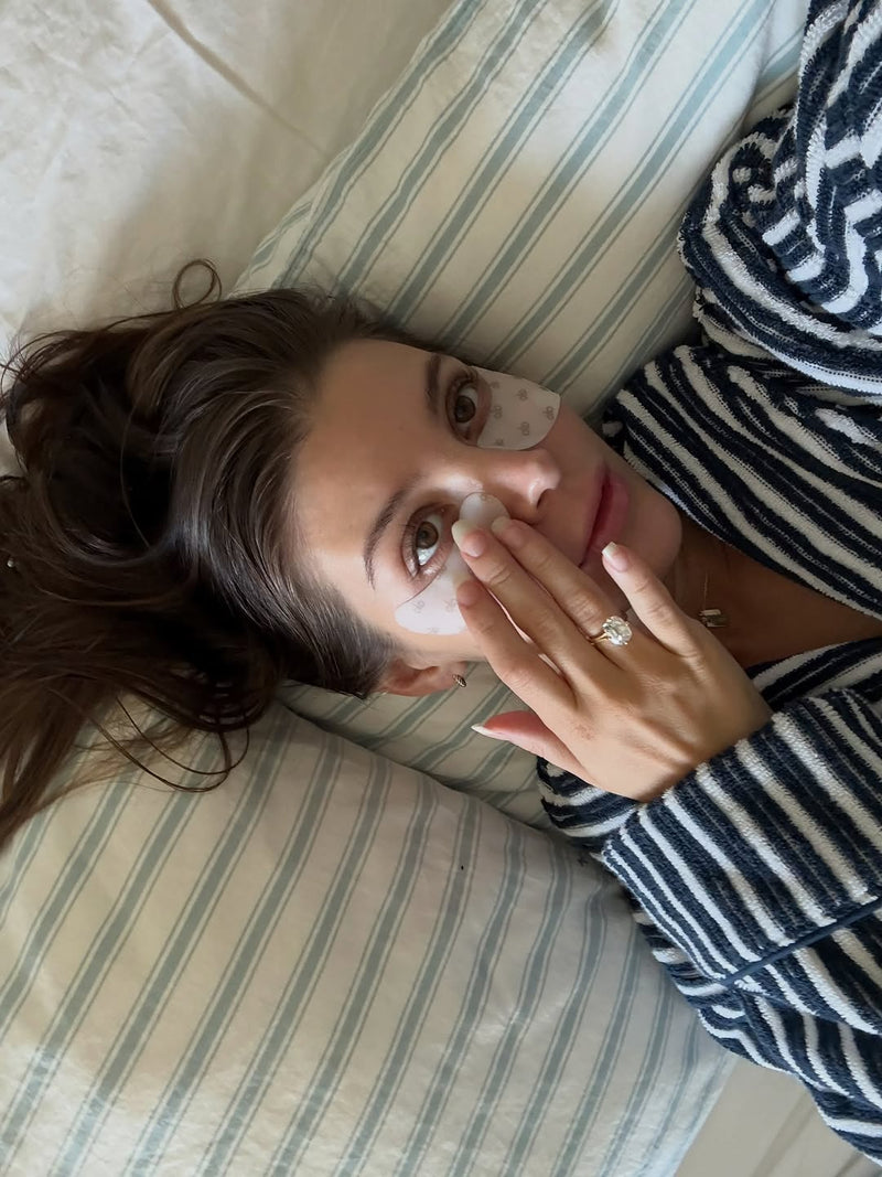 A cult favorite, now in a new stripe. @ashleymariedickerson in our Ribbed Terry Robe in Obsidian Stripe.