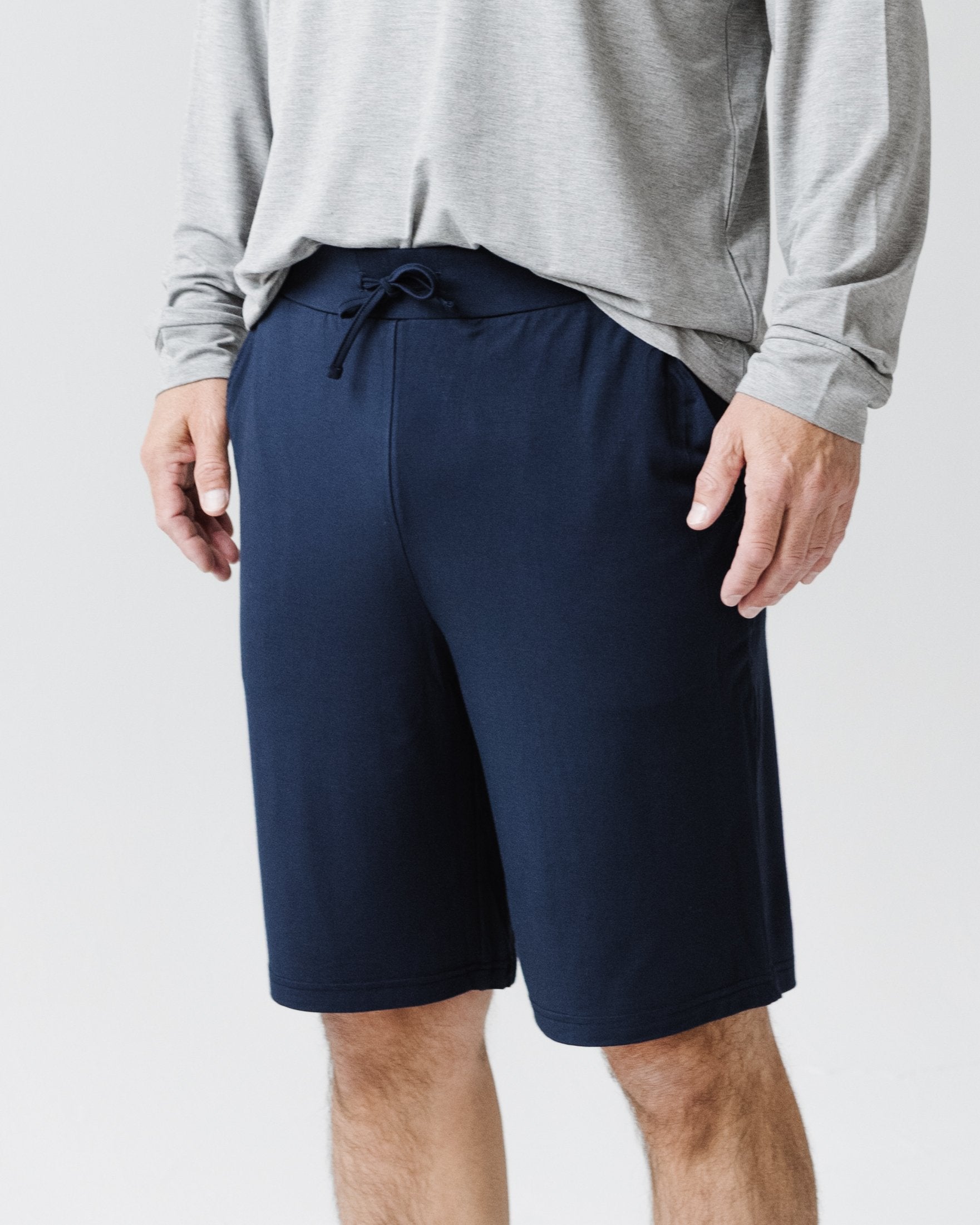 Navy Men's Bamboo Stretch-Knit Pajama Short [Lincoln]