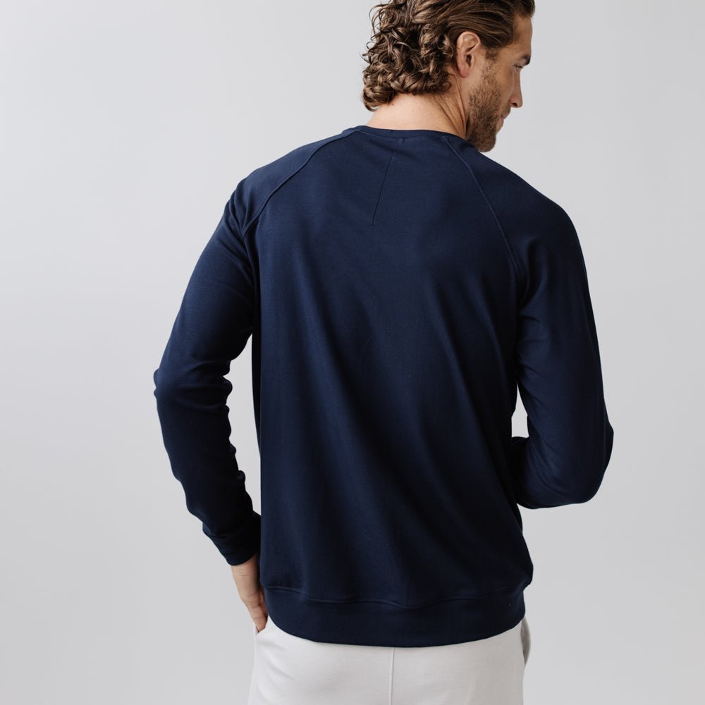 Navy Men's Ultra-Soft Bamboo Pullover Crew [Houston]