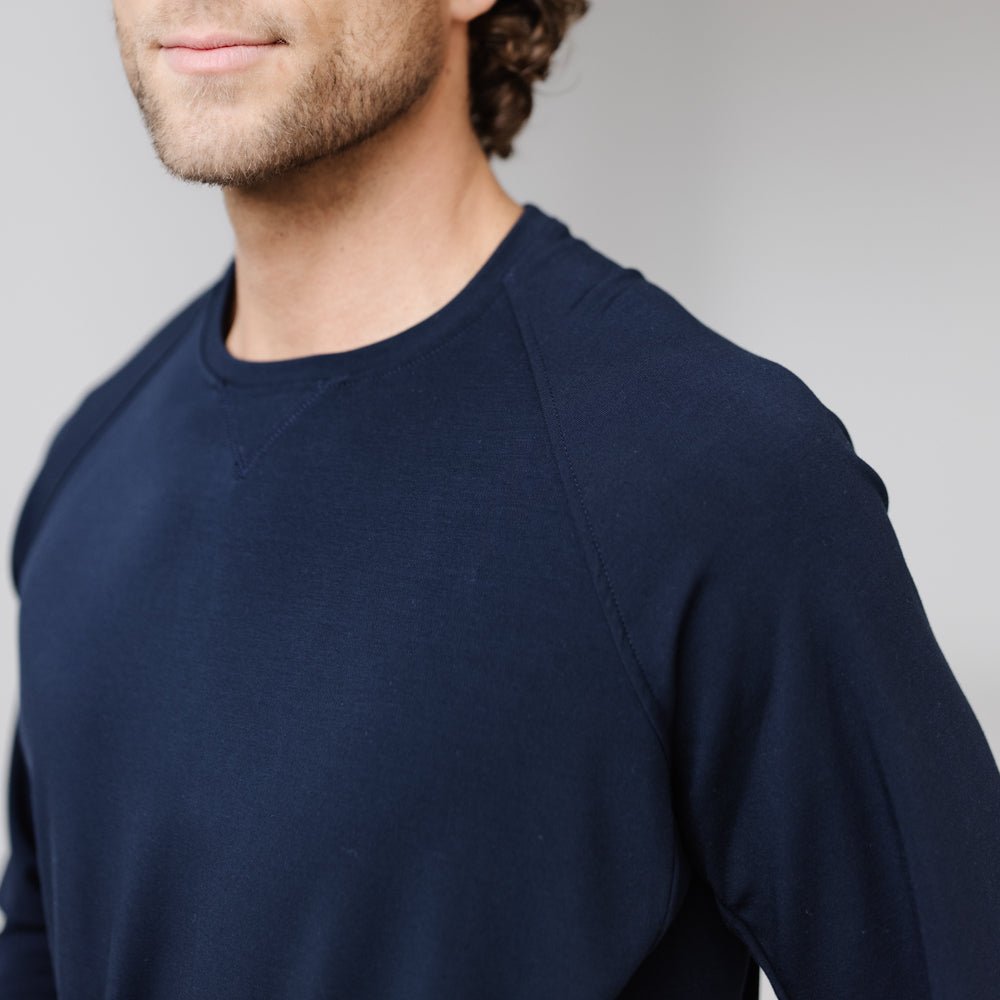 Navy Men's Ultra-Soft Bamboo Pullover Crew [Houston]