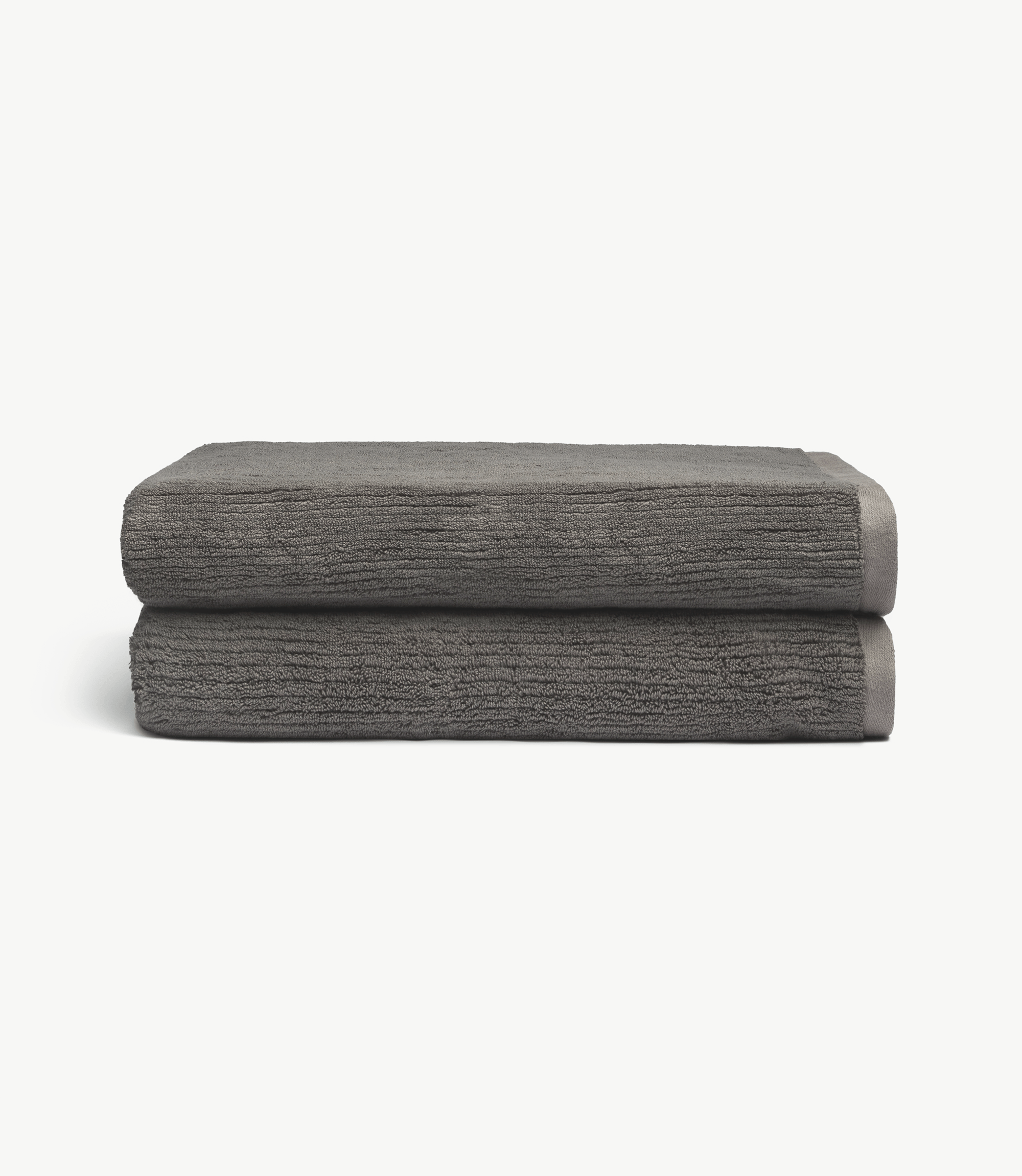 Cozy Earth Charcoal Ribbed Bath Towel