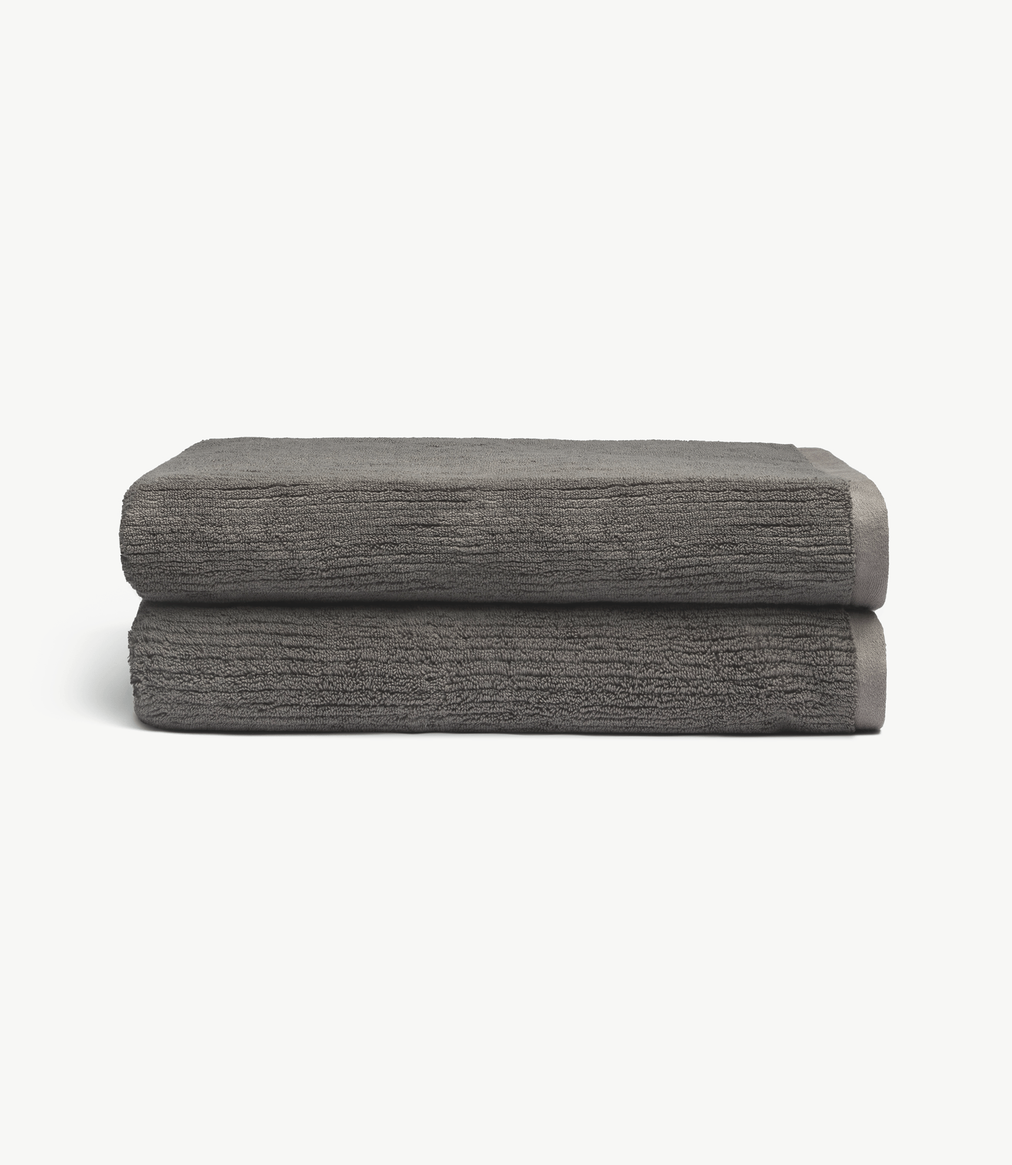 Ribbed Terry Bath Sheets in the color Charcoal. Photo of product taken with white background. |Color:Charcoal