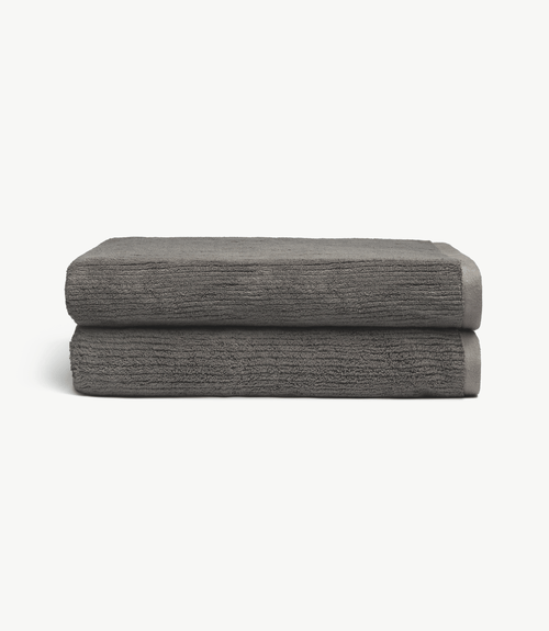 Ribbed Terry Bath Sheets in the color Charcoal. Photo of product taken with white background. |Color:Charcoal