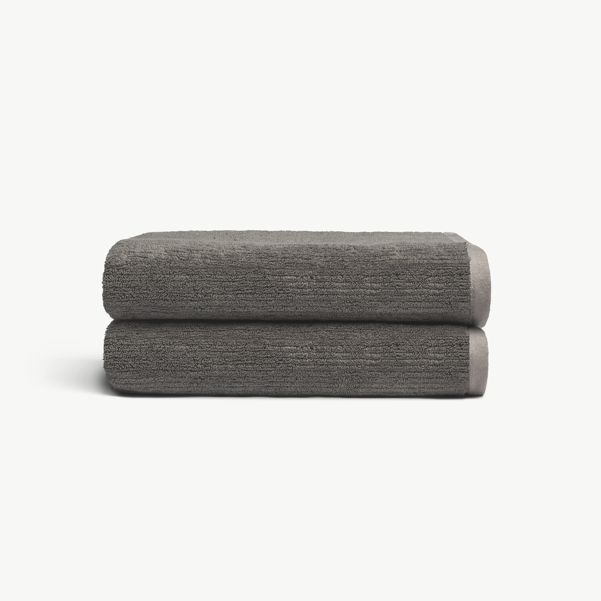 Ribbed Terry Bath Towels in the color Charcoal. Photo of Charcoal Waffle Bath Towels taken with white background. |Color:Charcoal