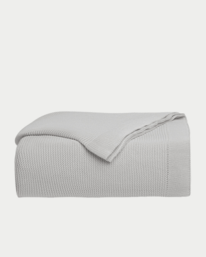 Light Grey cloud knit blanket folded with white background |Color:Light Grey