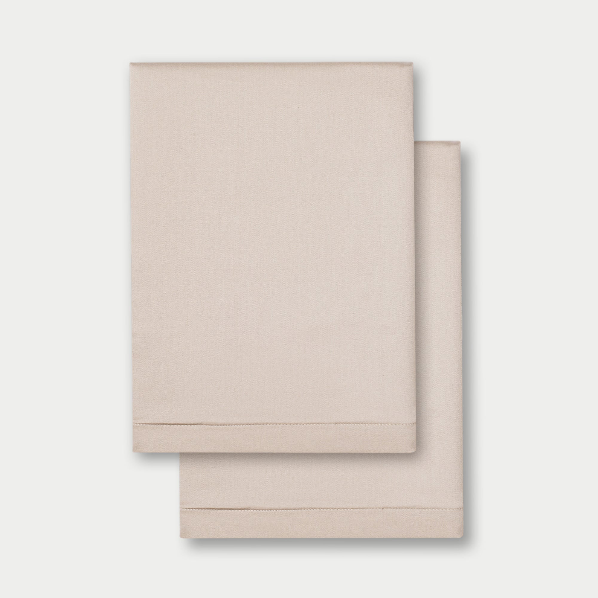 Flat lay of two pillowcases in driftwood standard/king/body