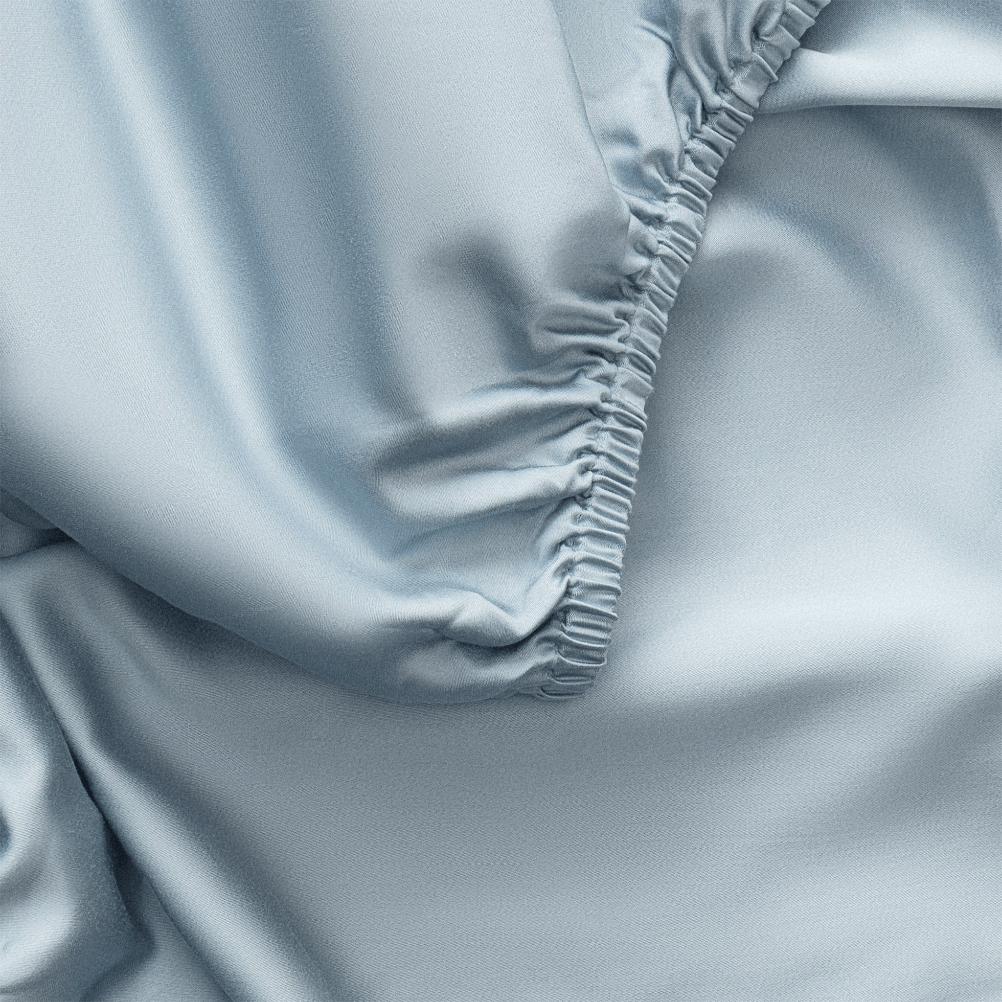 Close up of harbor mist fitted sheet |Color:Harbor Mist