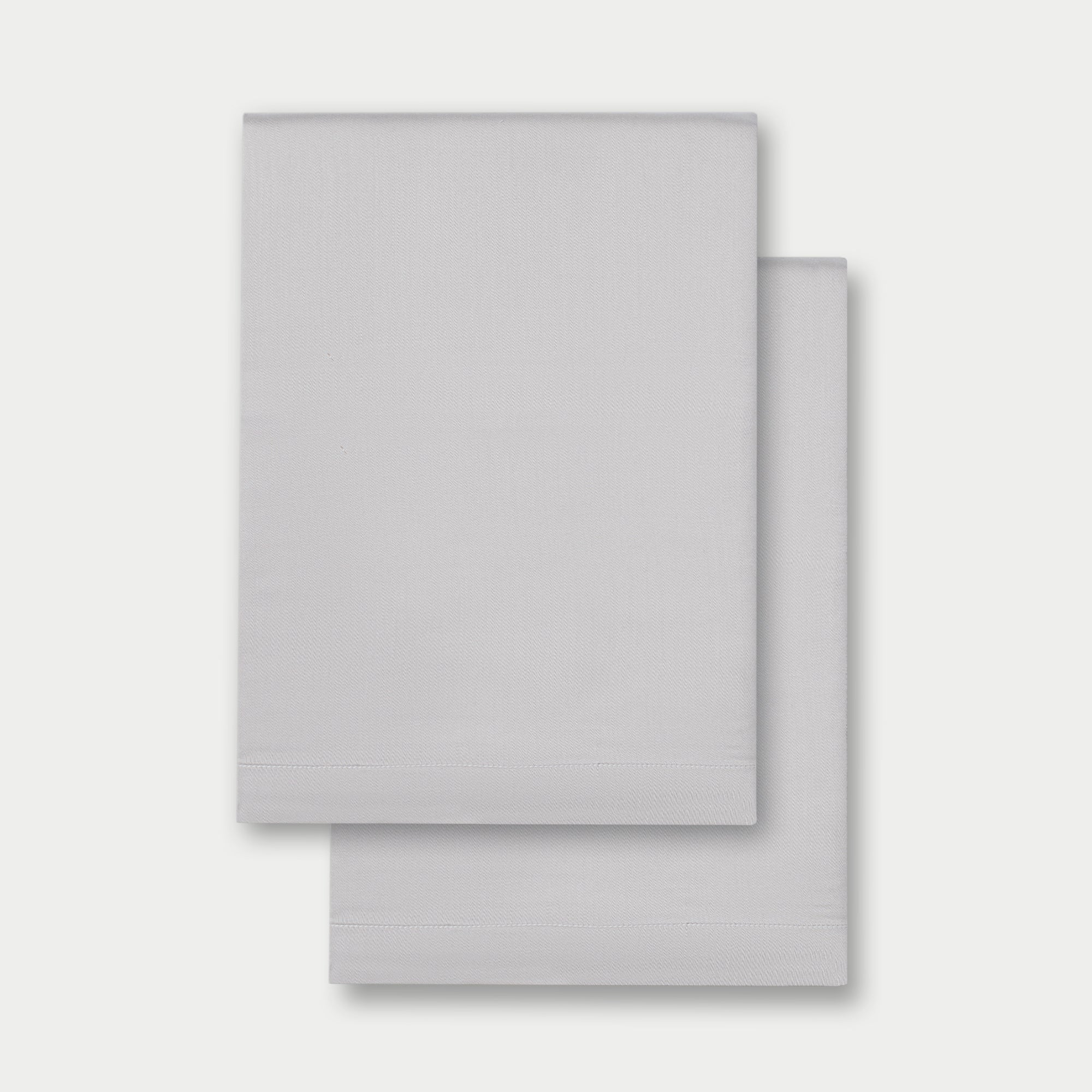 Flat lay of two standard/king pillowcases in light grey  standard/king/body 