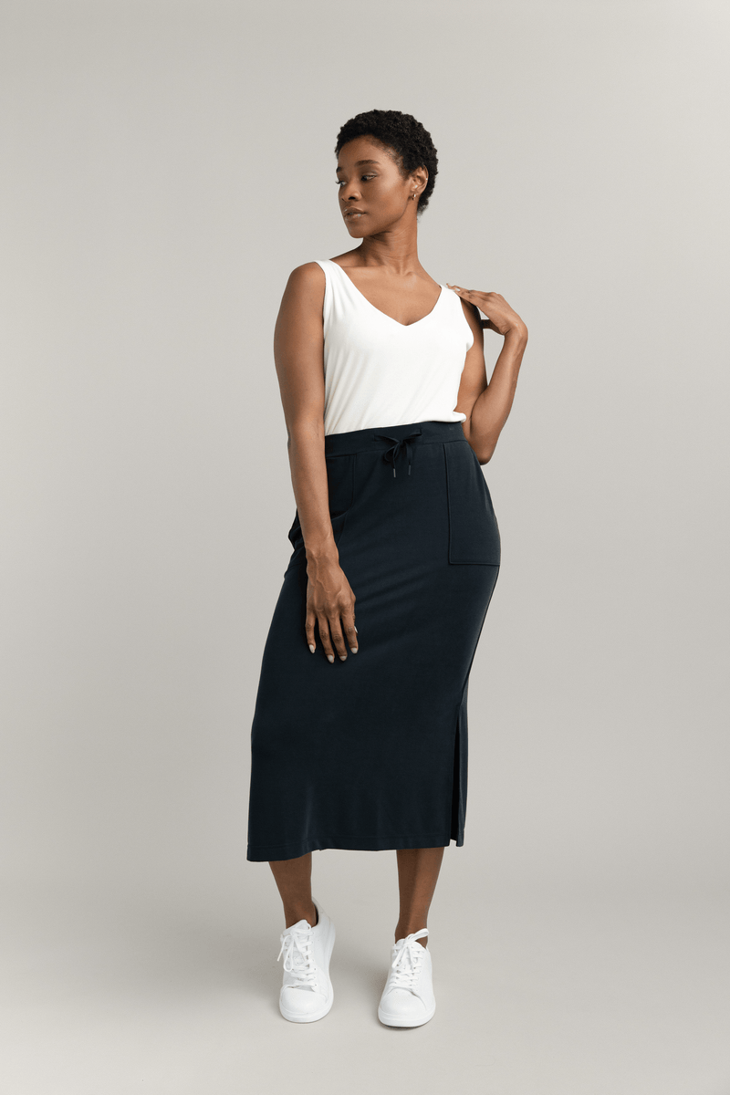 Lee Jeans High Rise Aline Button Front Midi Skirt in Blue  Lyst