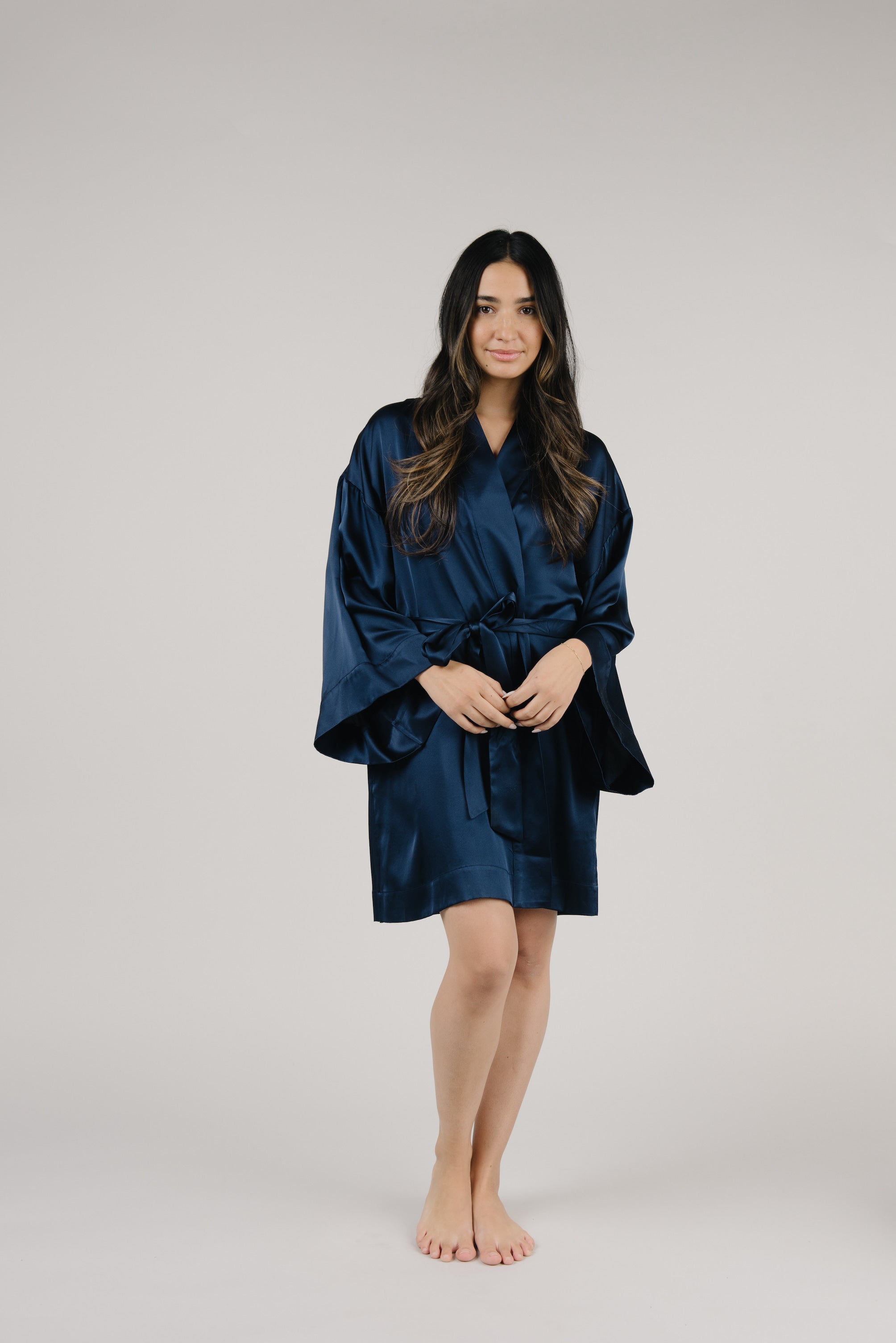Women s Silk Kimono Short Robe Cozy Earth
