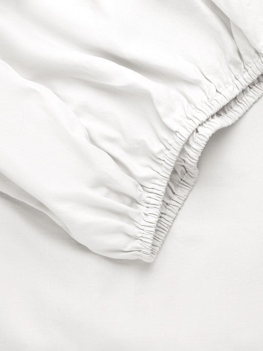 Light Grey Bamboo Linen Fitted Sheet Folded over itself. 