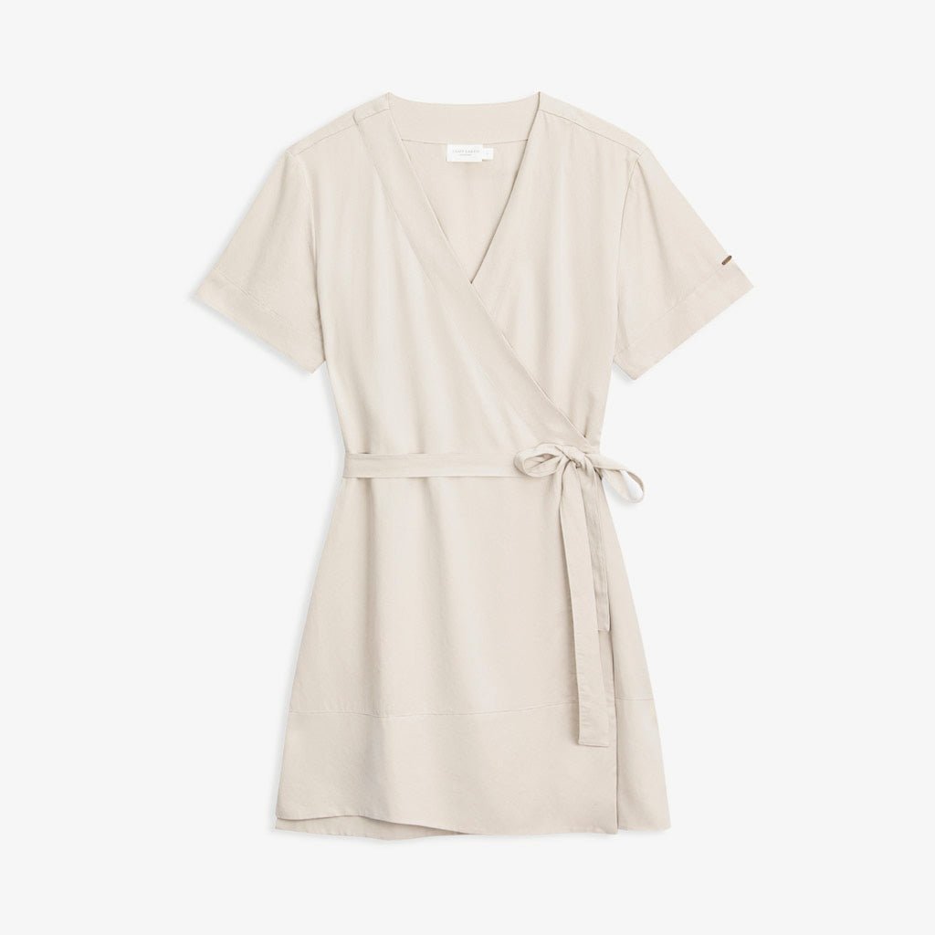 Beige V-Neck Wrap Dress - Size: Xs - H&M