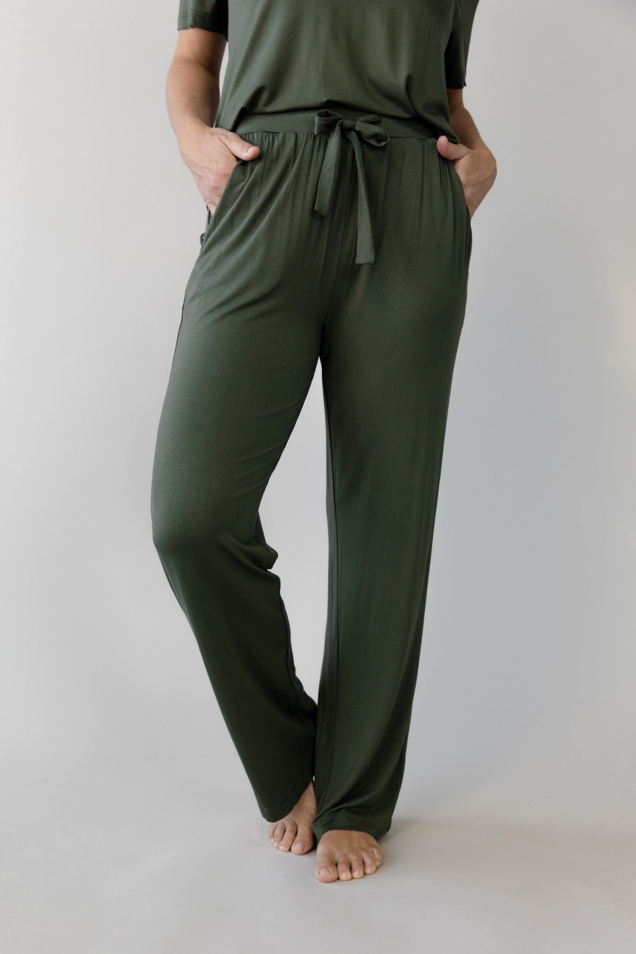 Stretch Knit Bamboo Pant - Olive / XS