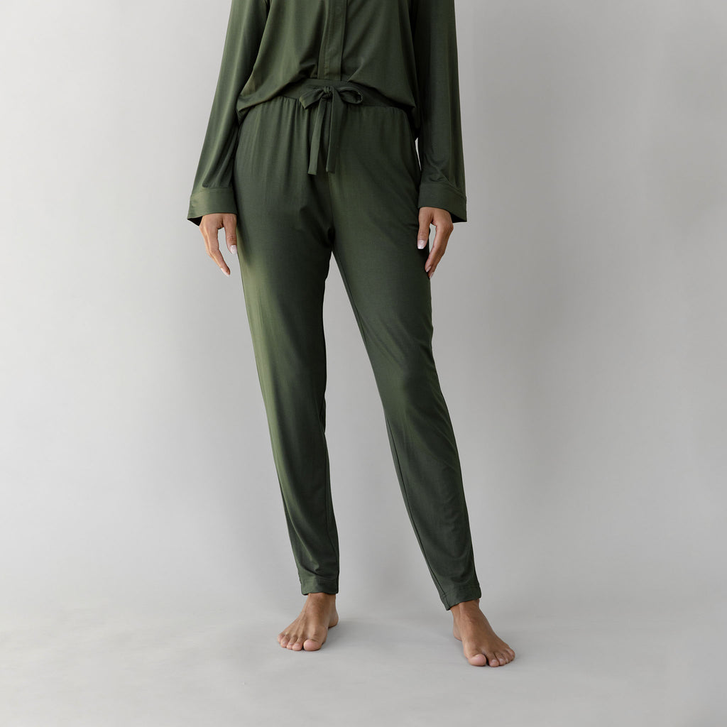 Women's Bamboo Stretch-Knit Tapered Pant - L