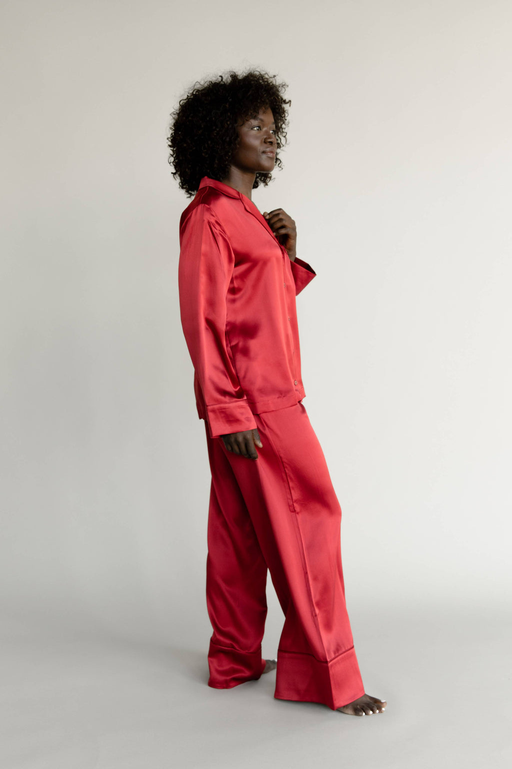 Serenity Silk Classic LongSleeve Pajama Top Cozy Earth