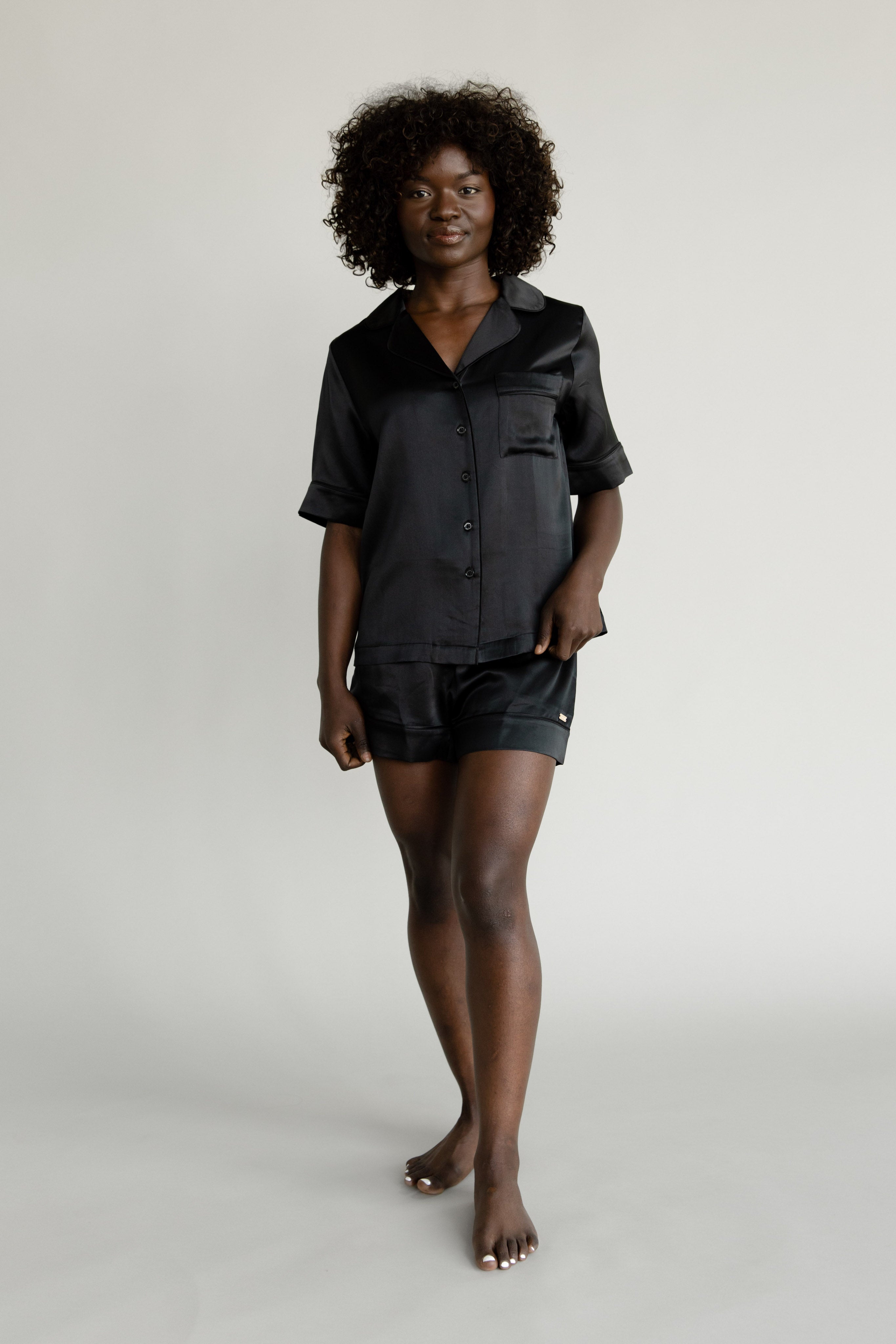 Serenity Silk Classic Short-Sleeve Pajama Top | Cozy Earth