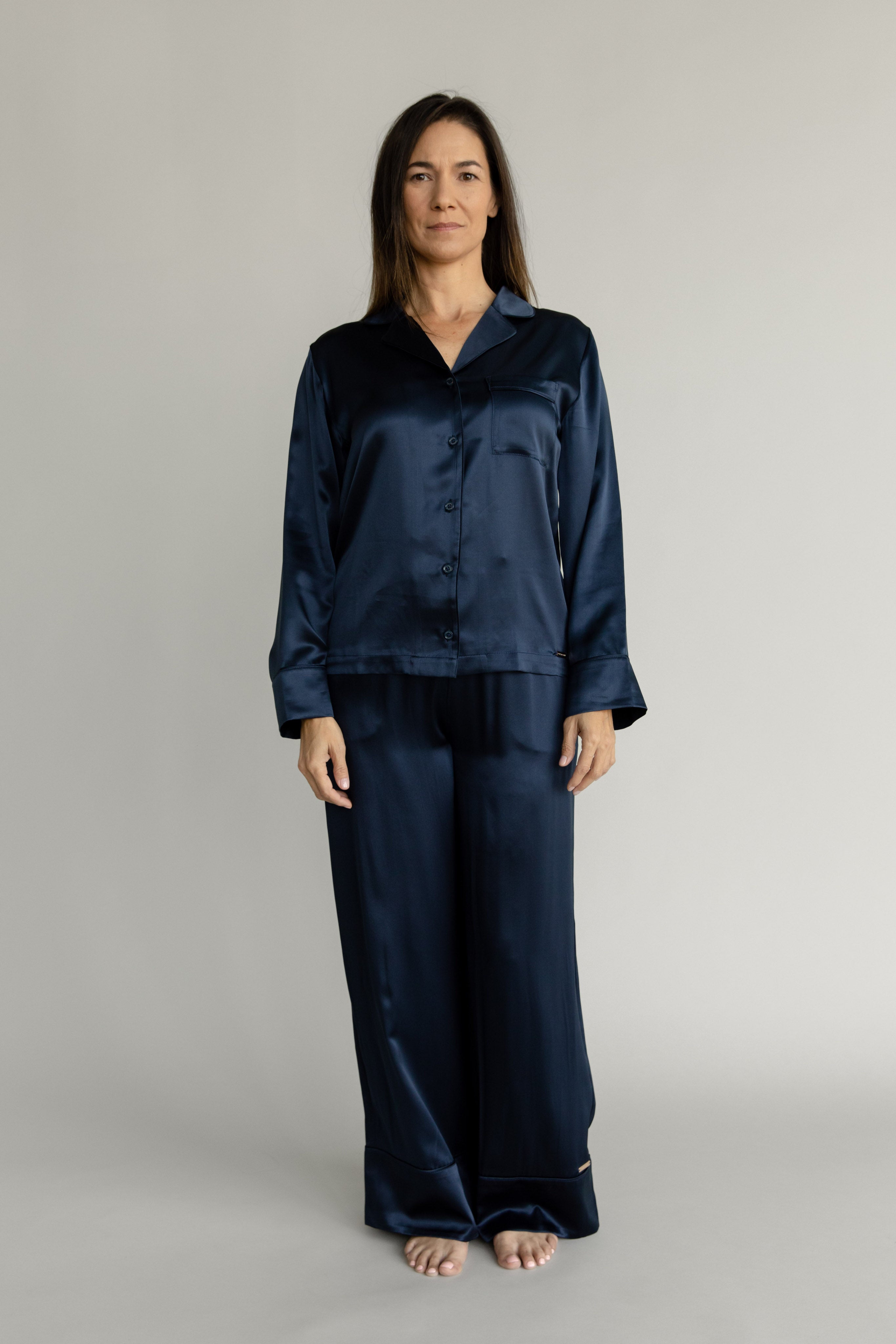 【送料&関税込】Balenciaga Midnight Blue Silk Pyjama Pant Women's Serenity Silk Classic Pajama Pants | Cozy Earth