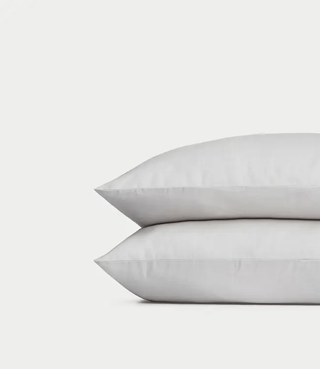 Light Grey Bamboo Linen Pillow Cases featured with a white background. 