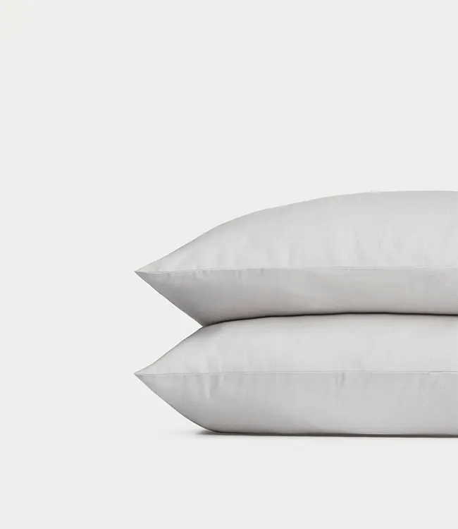Light Grey Bamboo Linen Pillow Cases featured with a white background.