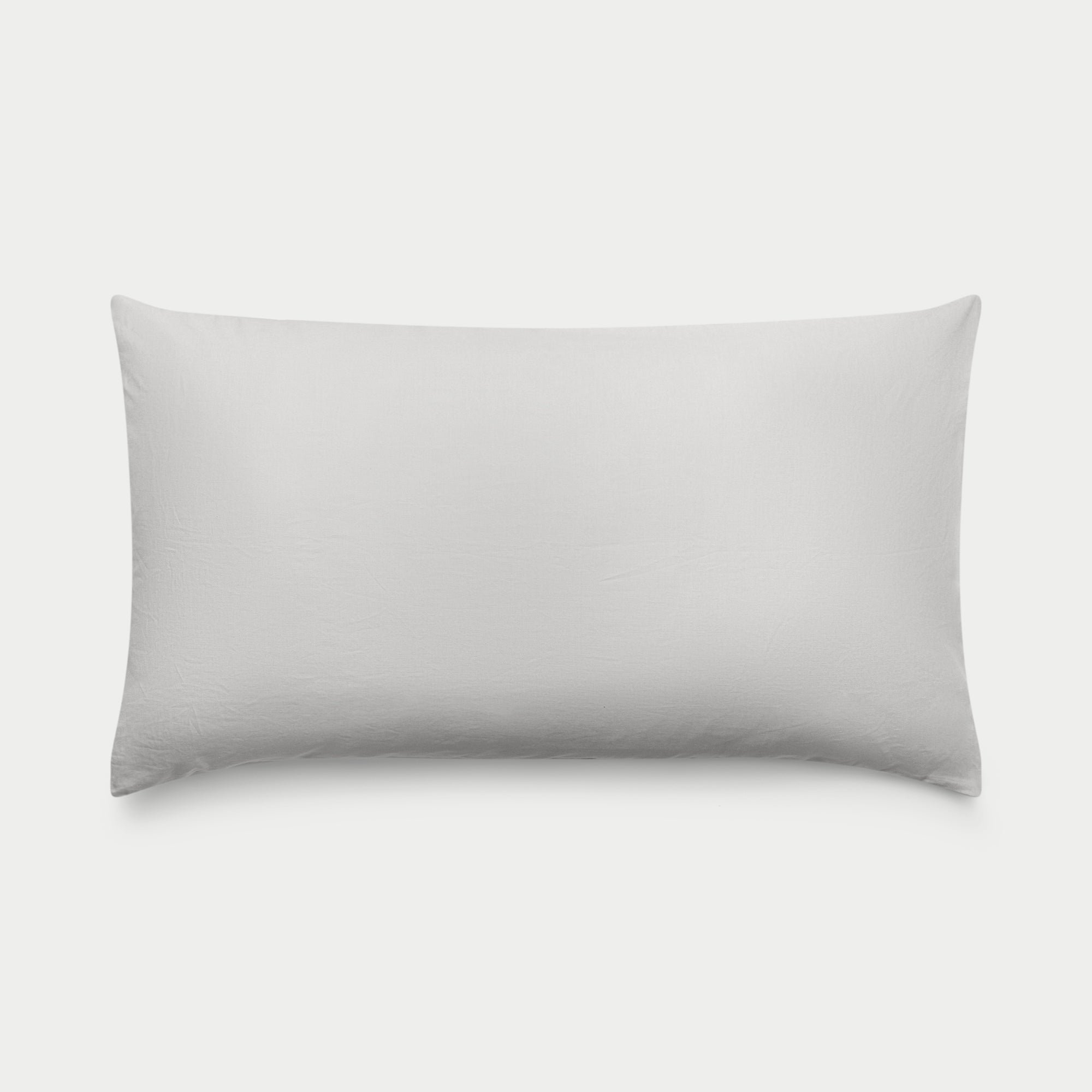 Light Grey Linen Bamboo Pillow Shams photographed over a white background. 