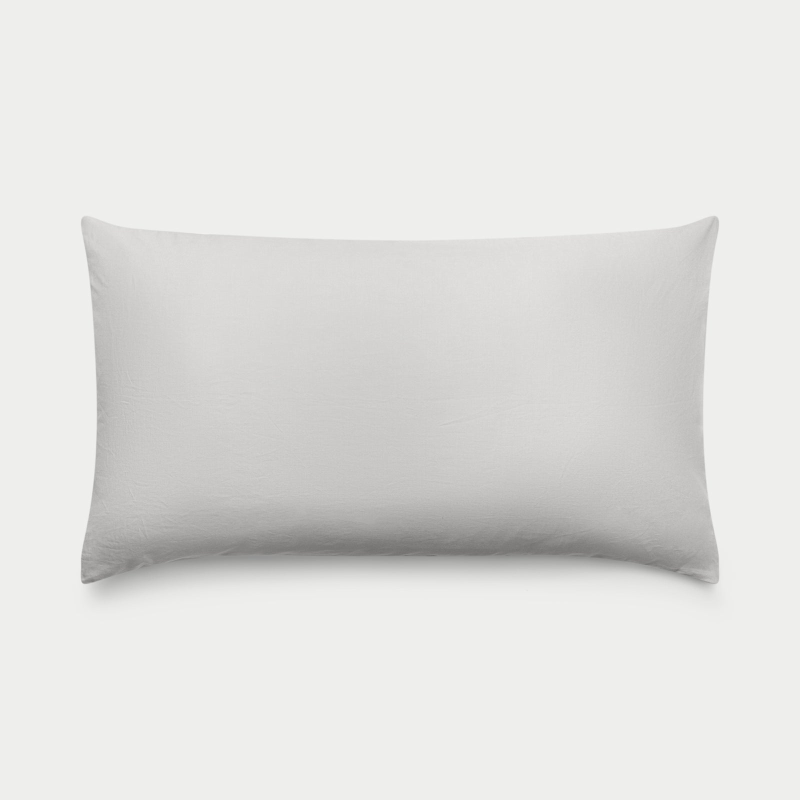 Light Grey Linen Bamboo Pillow Shams photographed over a white background. 