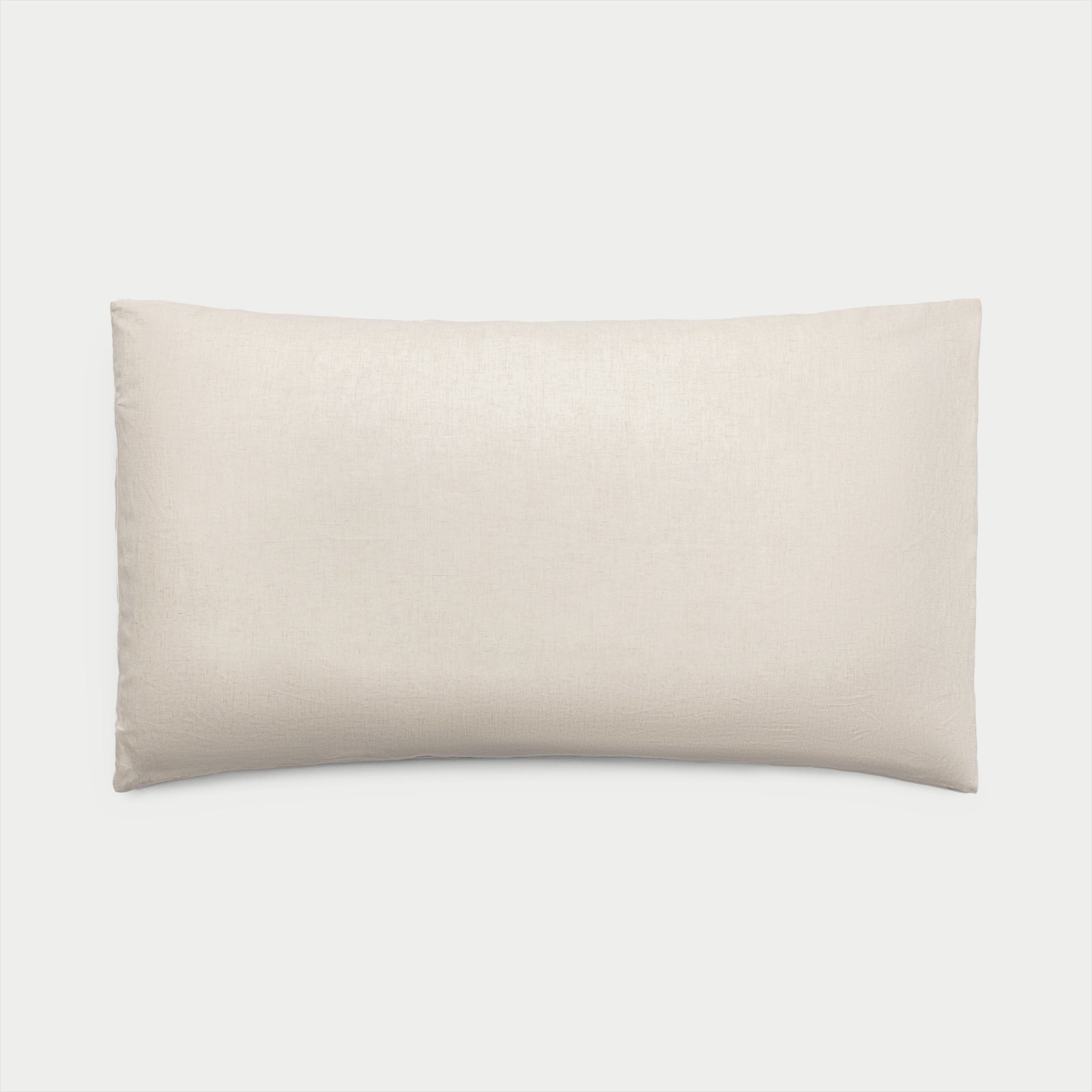 Natural Linen Bamboo Pillow Shams photographed over a white background. 