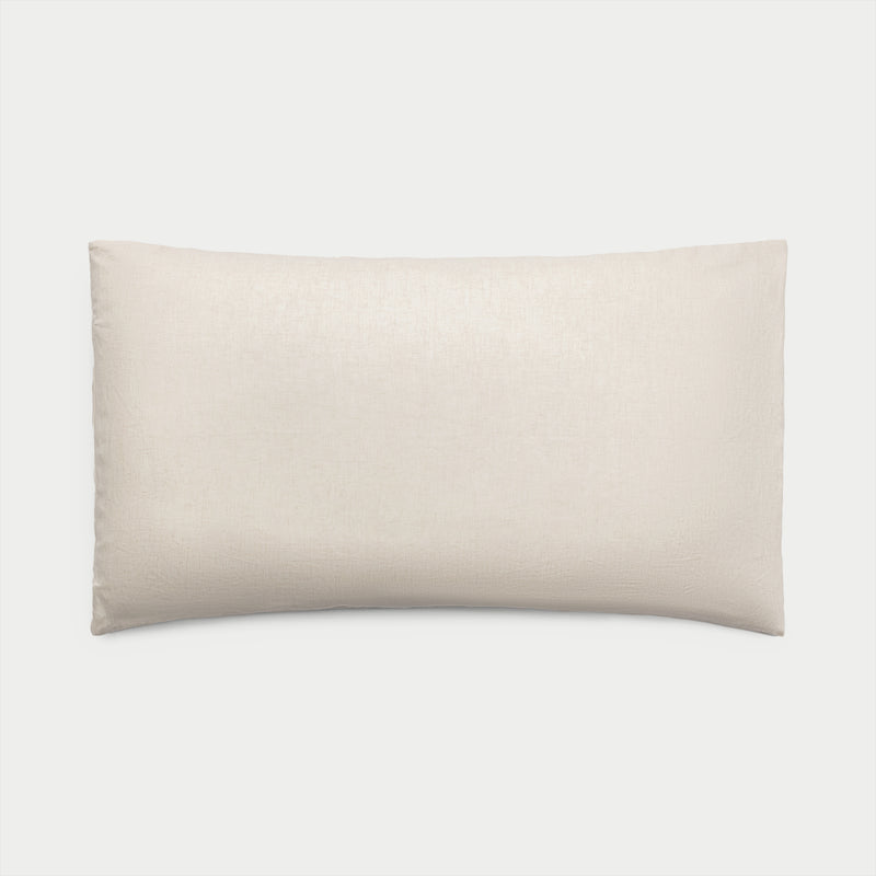 Natural Linen Bamboo Pillow Shams photographed over a white background.