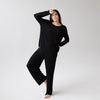 Black Women’s Rib Knit Bamboo Lounge Pant  [Shelby]