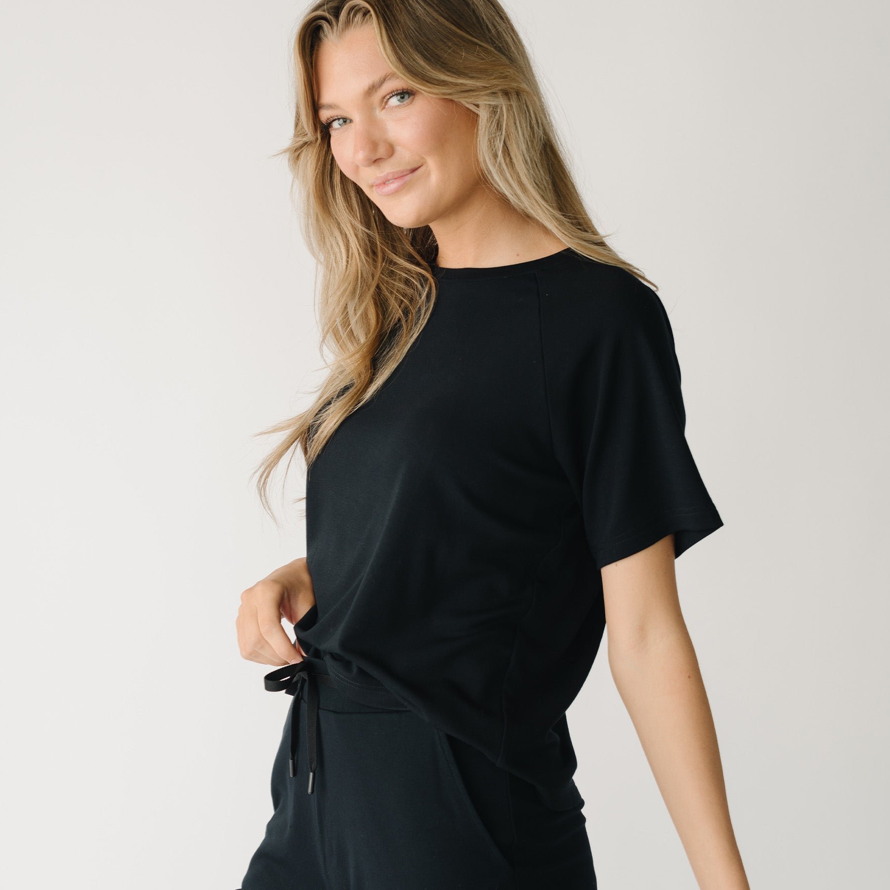 Black Women’s Ultra-Soft Bamboo Raglan Short Sleeve Tee