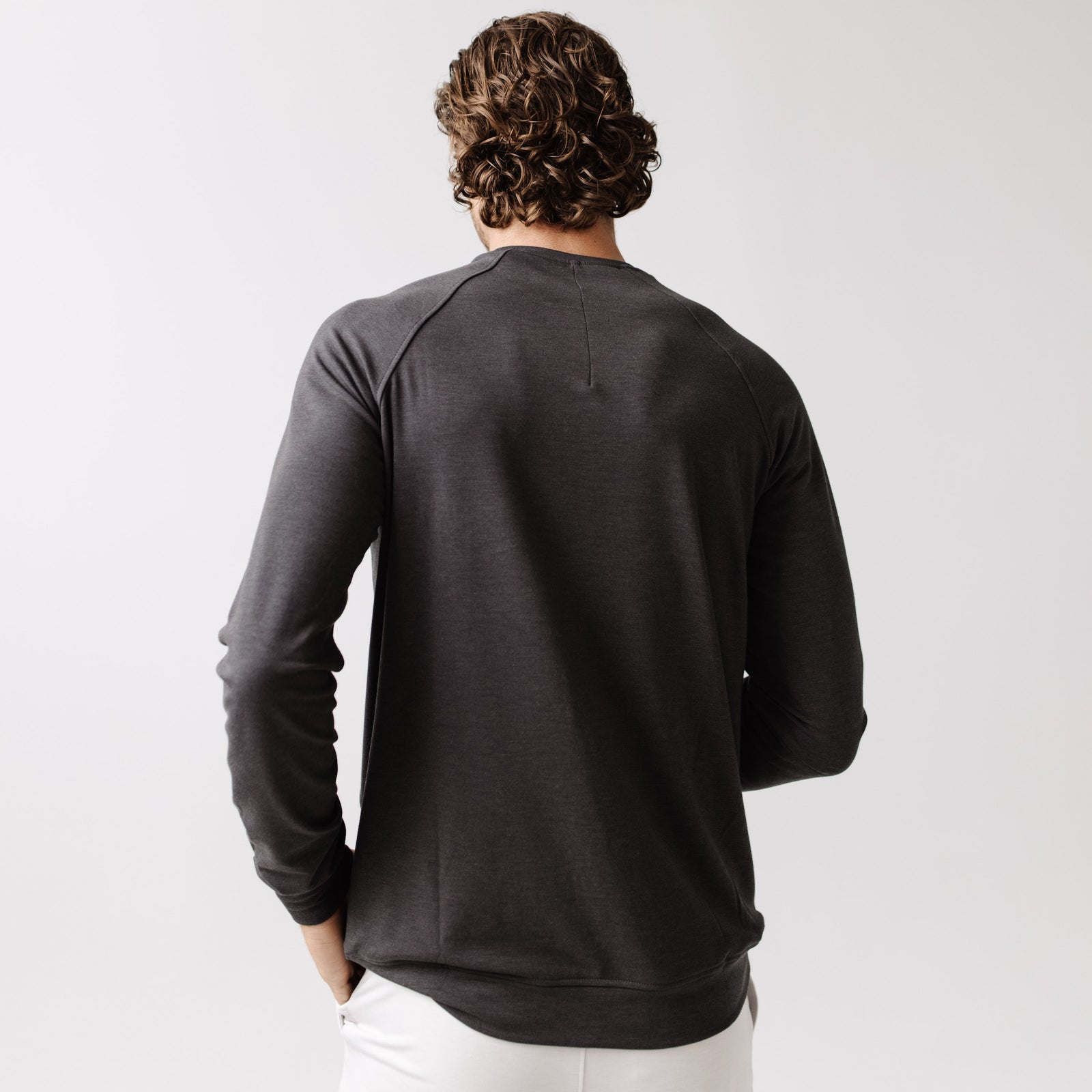 Charcoal Men's Ultra-Soft Bamboo Pullover Crew [Houston]
