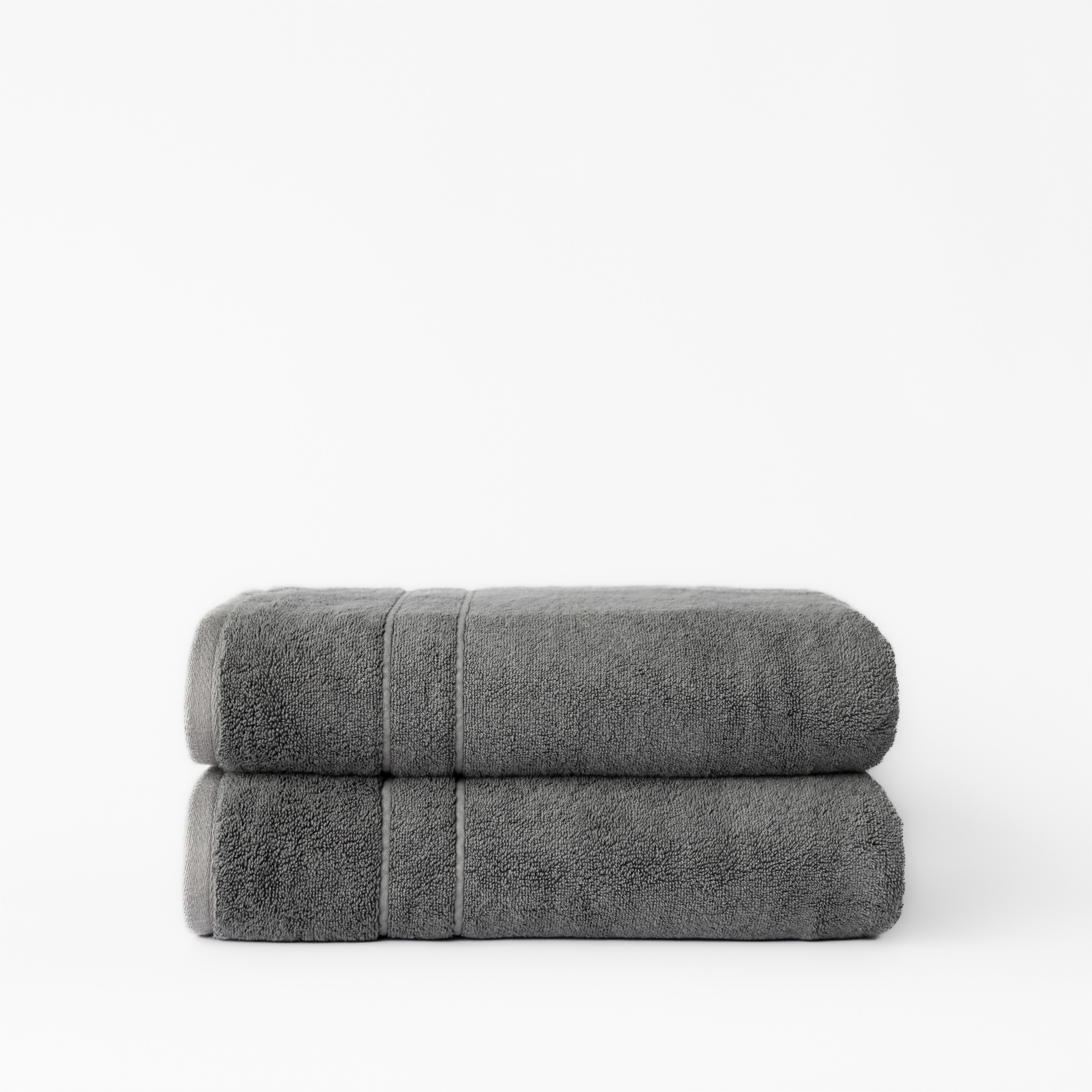 Premium Plush Bath Towels in the color Charcoal. Photo of Complete Premium Plush Bath Bundle taken with white background |Color:Charcoal