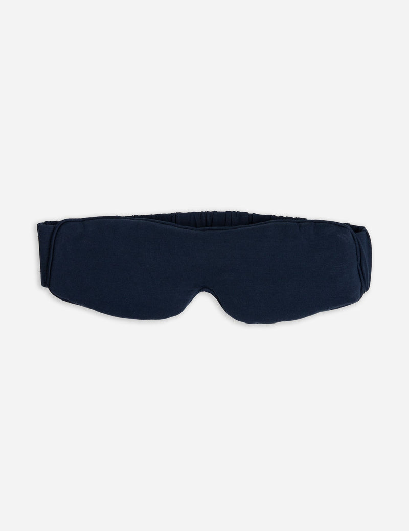 Navy sleep mask with white background