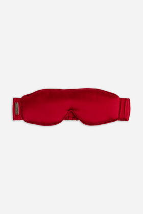 Red Serenity Silk sleep mask on a white background |Color:Merlot