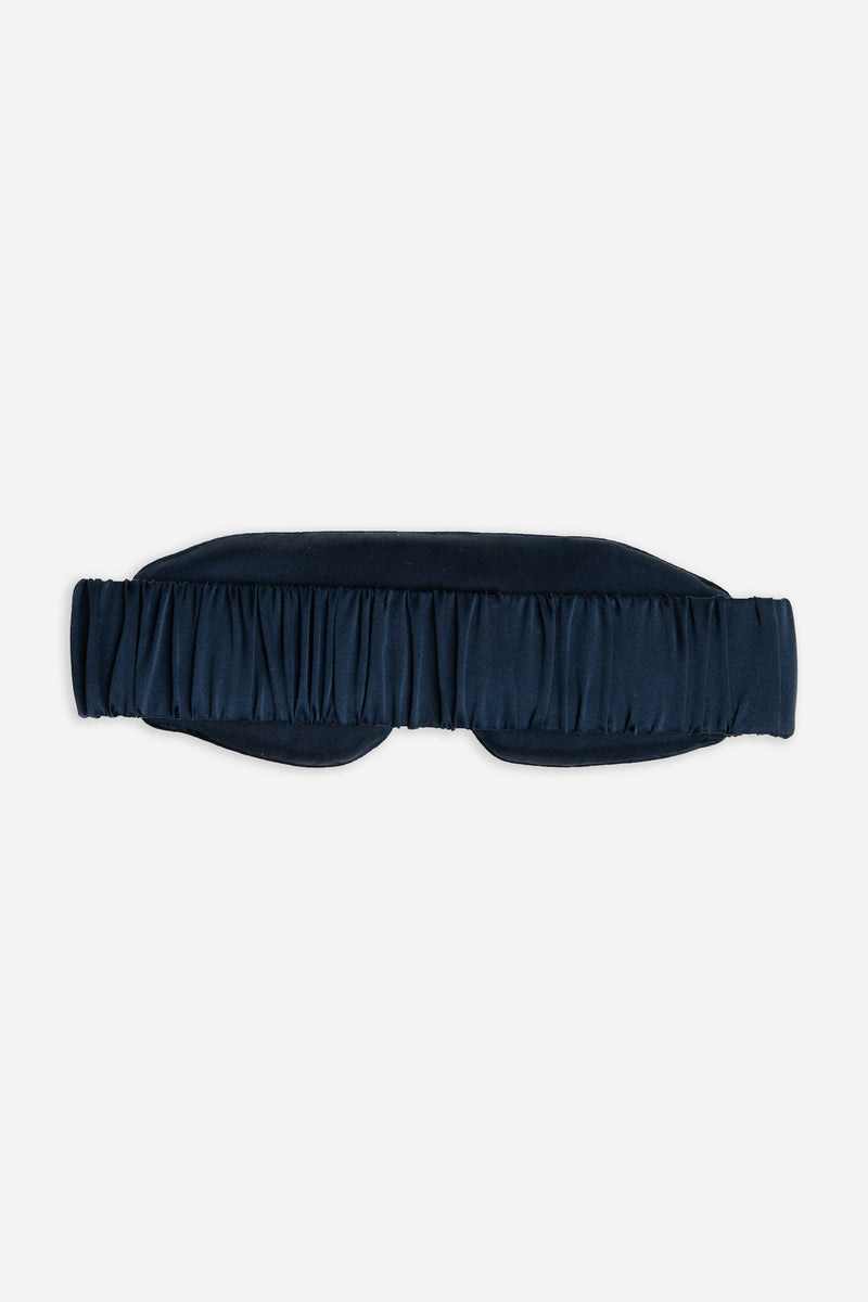 Blue Serenity Silk sleep mask on a white background
