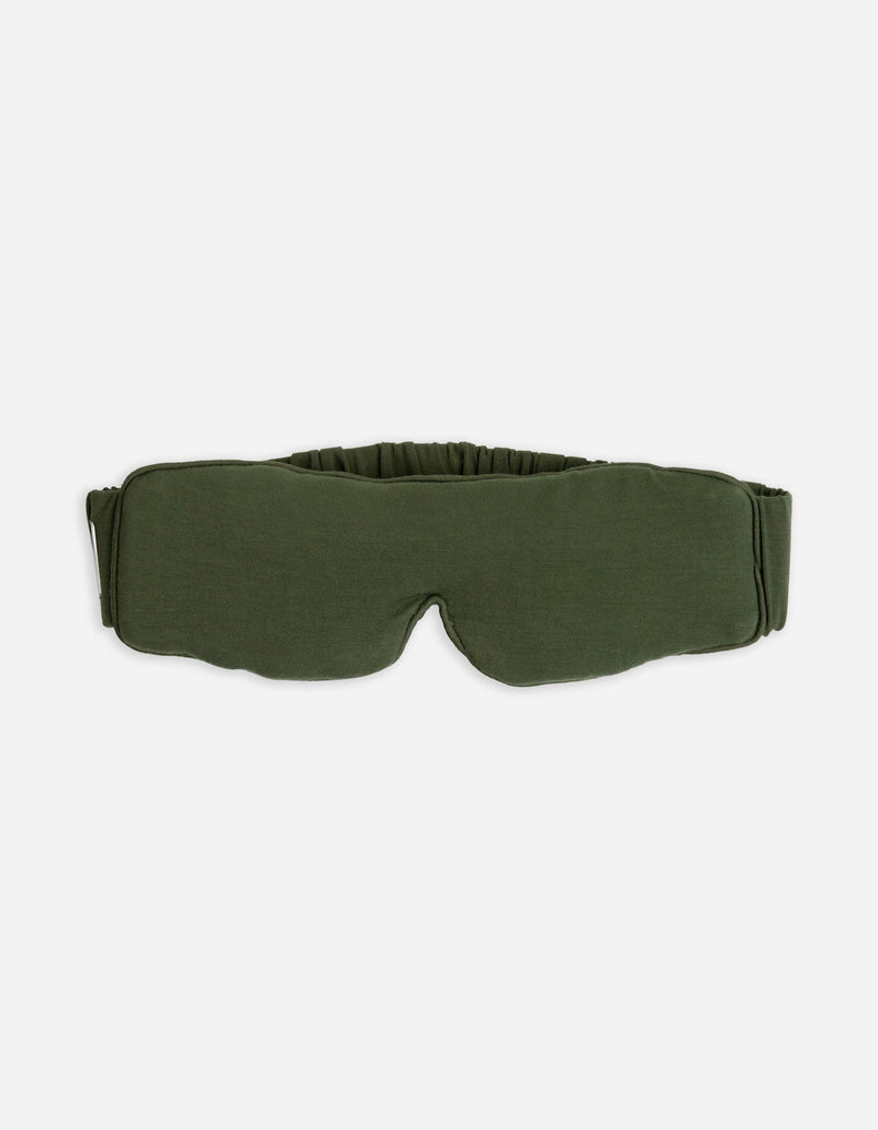 Olive sleep mask with white background